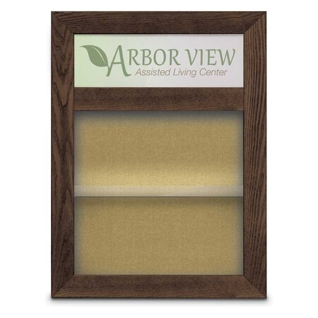 United Visual Products Outdoor Enclosed Combo Board, 48"x36", Gold Frame/Black Porc & Rubber UVCB4836ODG-BLKPORC-RUBBER